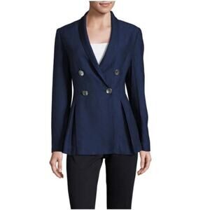 C/Meo Collective Same Love Pleated Double-Breasted Blazer Royal Navy Small NWT